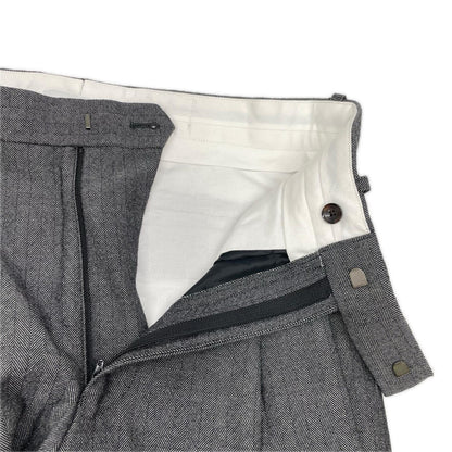 marka マーカ グレー ツイード TWO TUCK BAGGY TROUSERS ボトムス