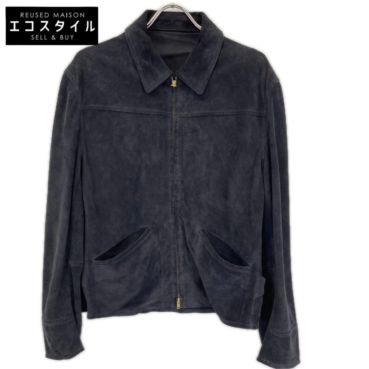 LIDNM リドム ネイビー Goat Suede Sports JKT ジャケット