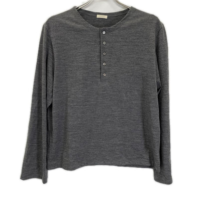 LIDNM リドム グレー Wool Jersey Henley L/S Tee トップス