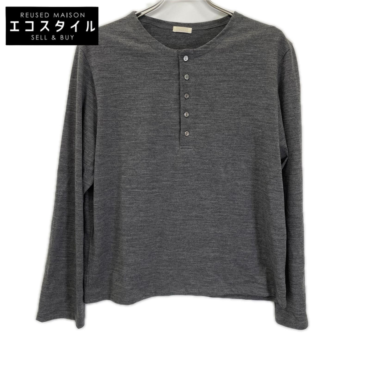 LIDNM リドム グレー Wool Jersey Henley L/S Tee トップス