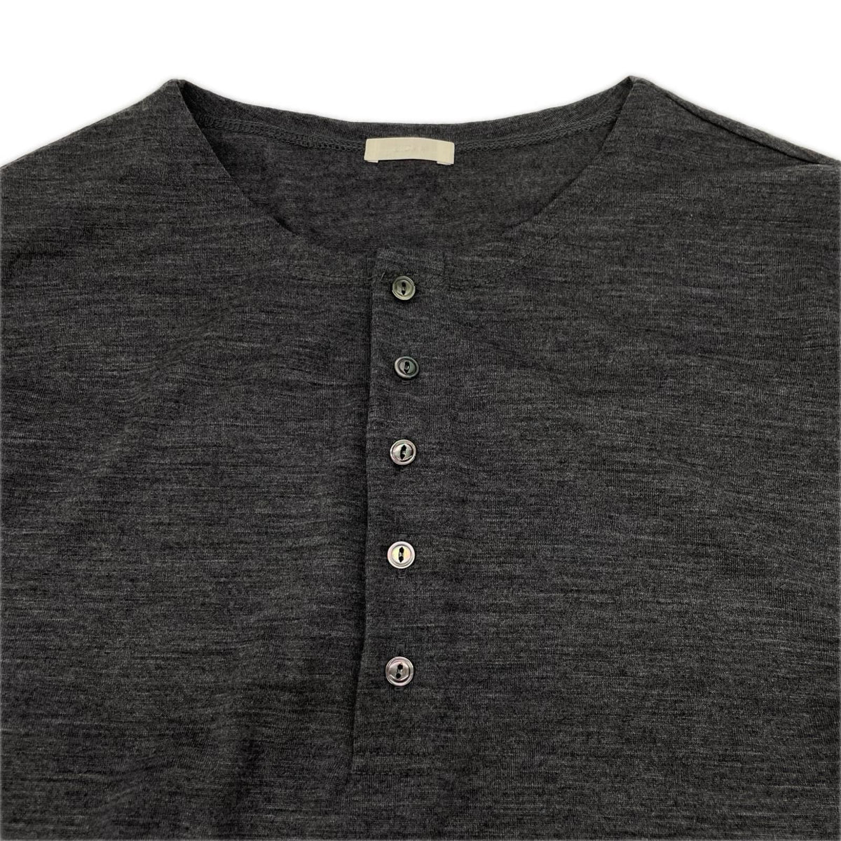 LIDNM リドム グレー Wool Jersey Henley L/S Tee トップス