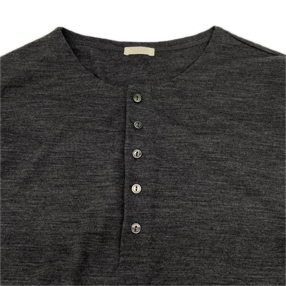 LIDNM リドム グレー Wool Jersey Henley L/S Tee トップス