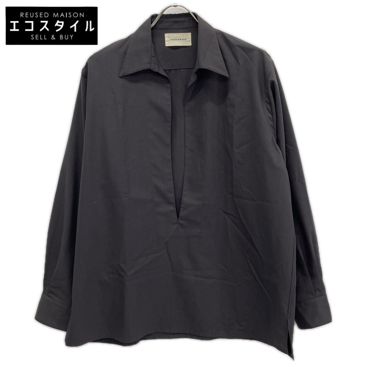 MARKAWARE マーカウエア グレー ORGANIC WOOL 2/80 TROPICAL VAREUSE SHIRT トップス