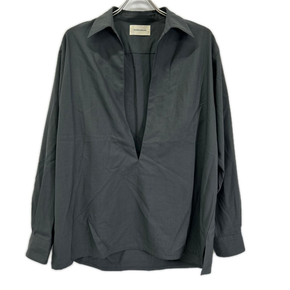 MARKAWARE マーカウエア グリーン ORGANIC WOOL 2/80 TROPICAL VAREUSE SHIRT トップス