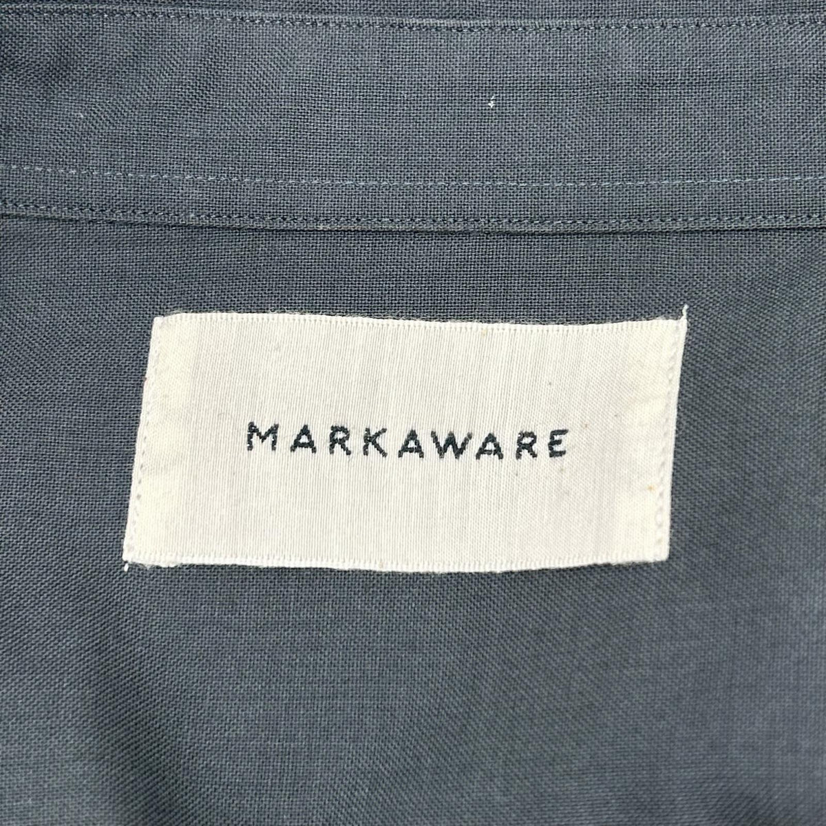 MARKAWARE マーカウエア グリーン ORGANIC WOOL 2/80 TROPICAL VAREUSE SHIRT トップス