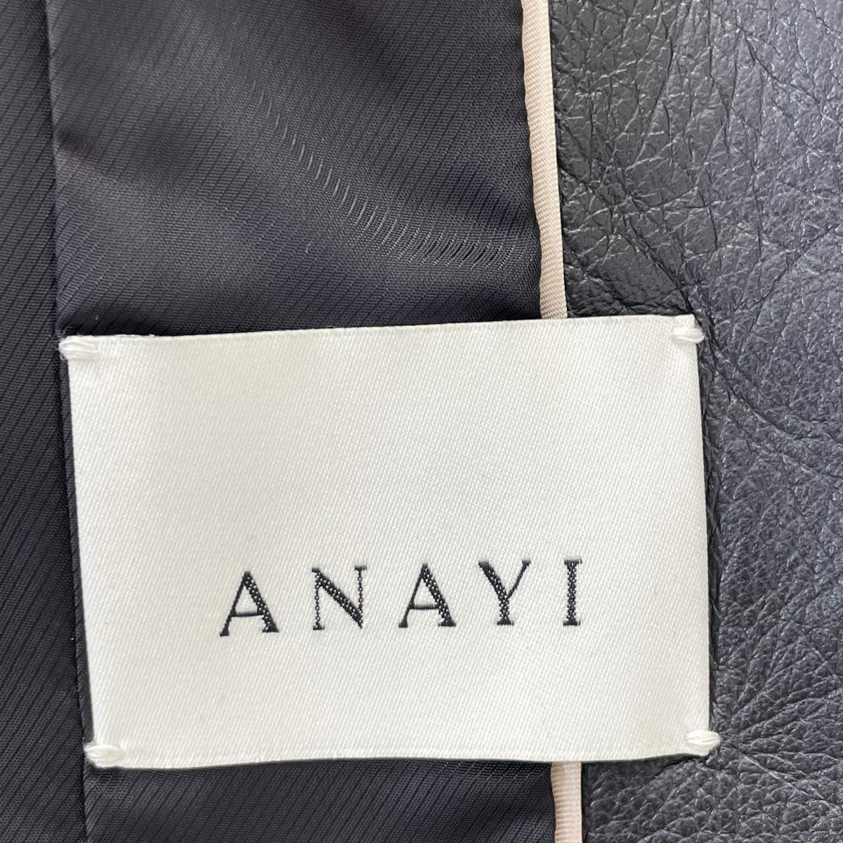 ANAYI アナイ 102227-10-060-95 ブラック ラムレザー ノーカラージャケット ジャケット