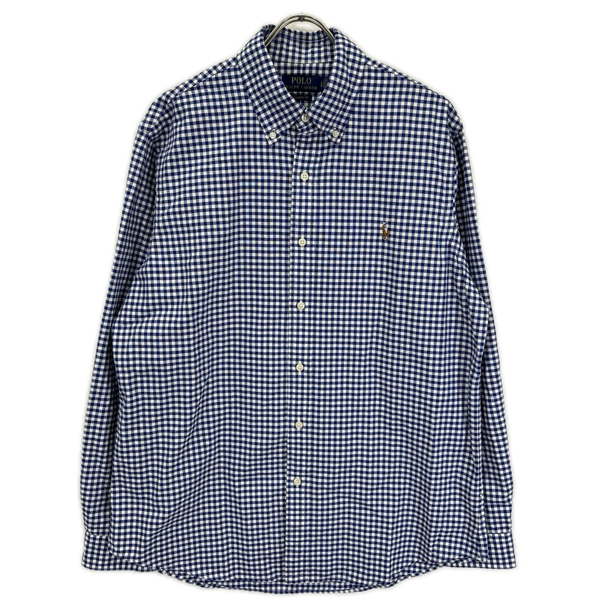 POLObyRalphLauren ポロラルフローレン ネイビー クラシックフィット ギンガムチェック オックスフォードシャツ トップス