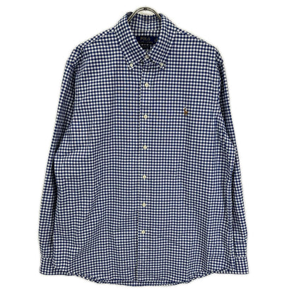POLObyRalphLauren ポロラルフローレン ネイビー クラシックフィット ギンガムチェック オックスフォードシャツ トップス