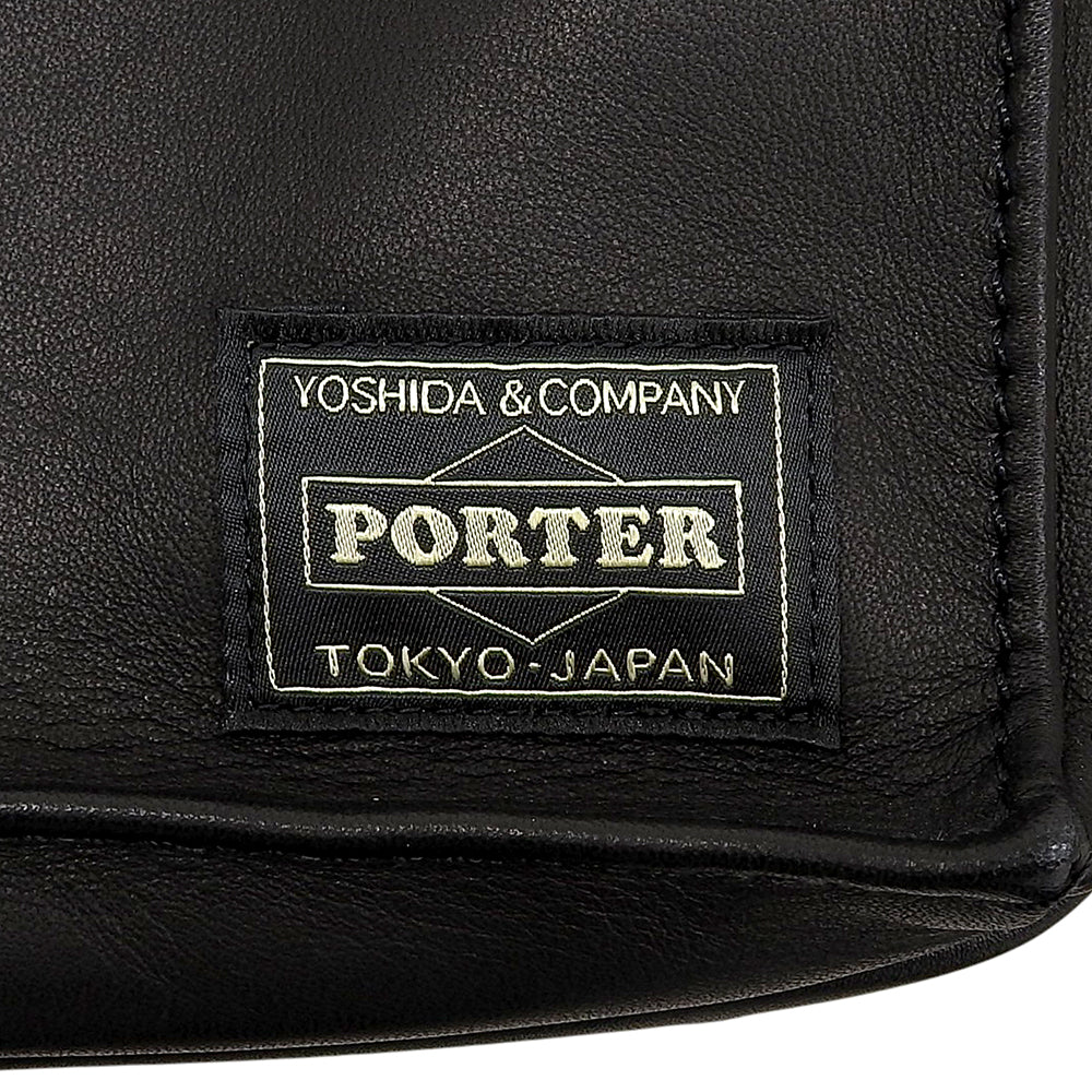 PORTER ポーター アメイズ レザー ショルダーバッグ メンズ ブラック ショルダーバッグ