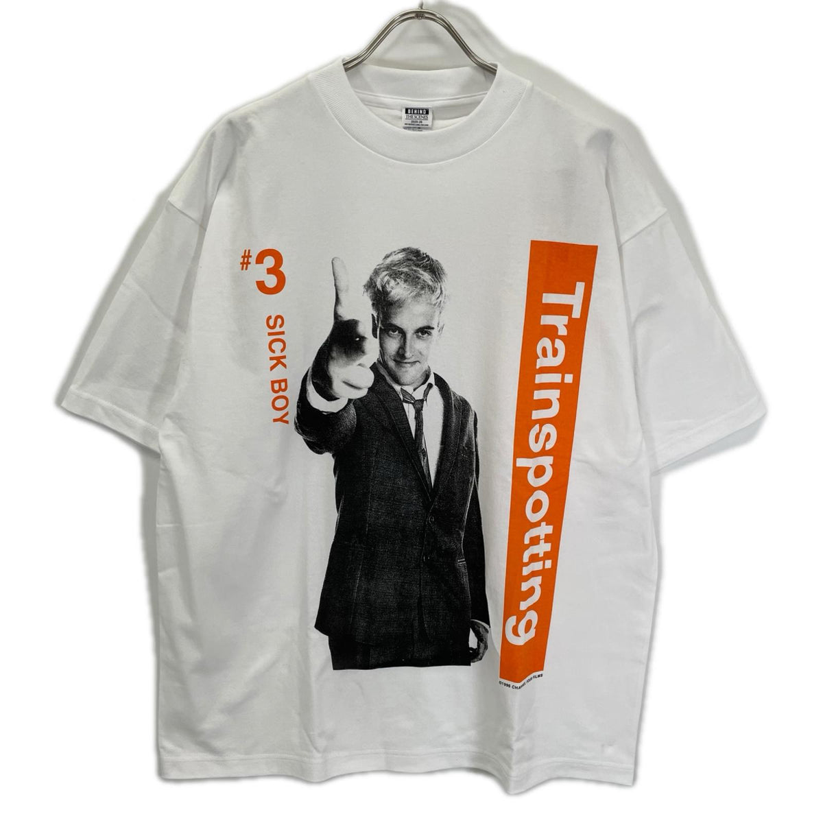 Behind the Scenes ビハインドザシーンズ ホワイト Trainspotting SICK BOY プリント Tシャツ トップス