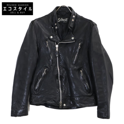 schott ショット 3191064 ブラック 羊革 ダブルブレスト ライダースジャケット ジャケット