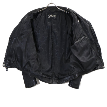 schott ショット 3191064 ブラック 羊革 ダブルブレスト ライダースジャケット ジャケット