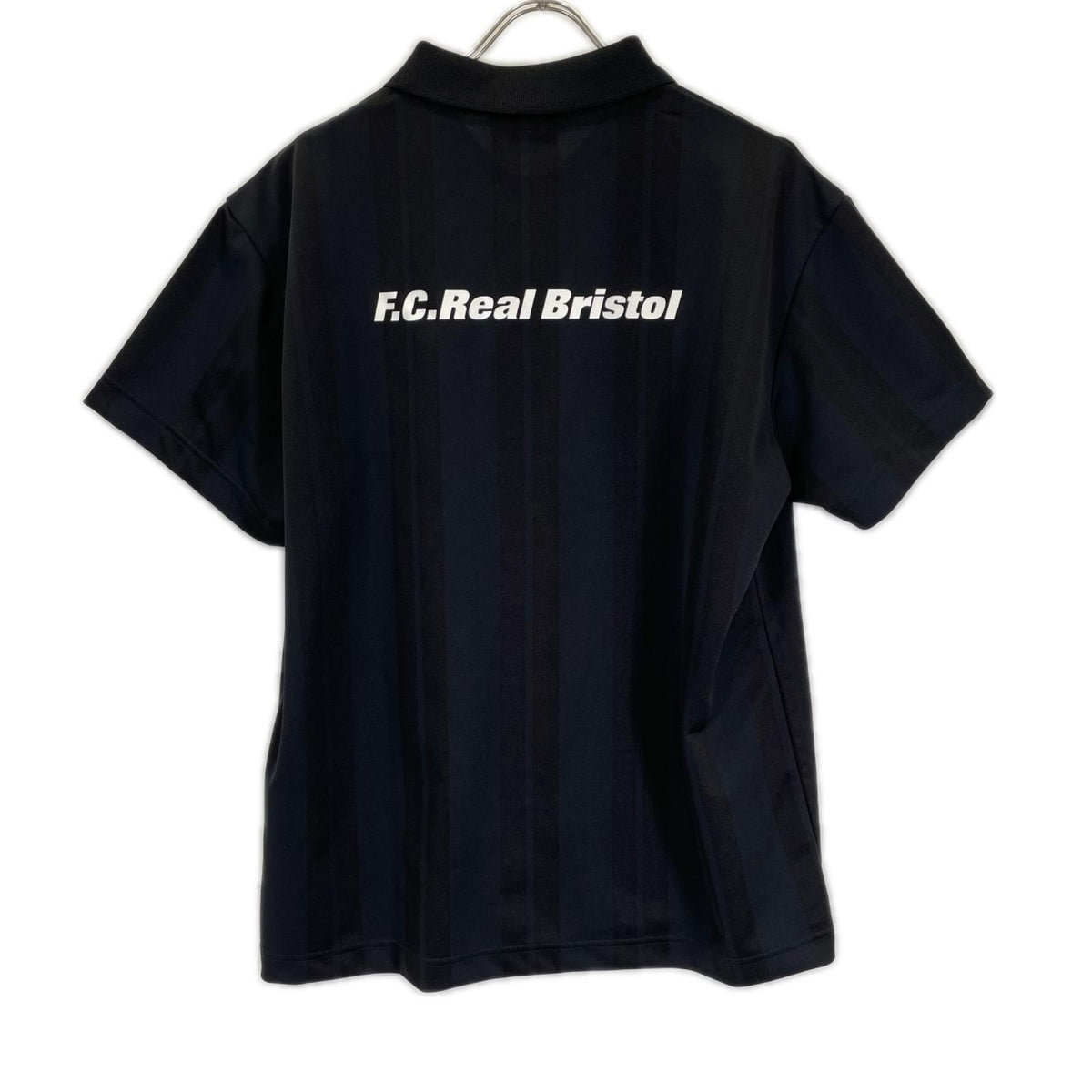 F.C.Real Bristol エフシーリアルブリストル FCRB-260153 ×Coca-Cola ブラック ウィーブストライプポロシャツ トップス