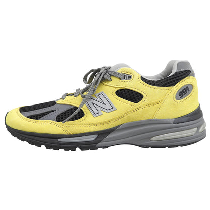 NEW BALANCE ニューバランス 新品同様 New Balance 991v2 スニーカー シューズ メンズ イエロー×ブラック 9 U991YK2 シューズ