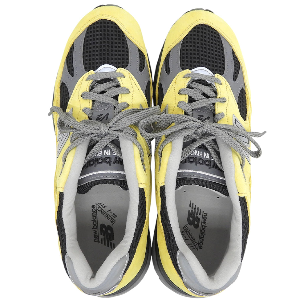 NEW BALANCE ニューバランス 新品同様 New Balance 991v2 スニーカー シューズ メンズ イエロー×ブラック 9 U991YK2 シューズ