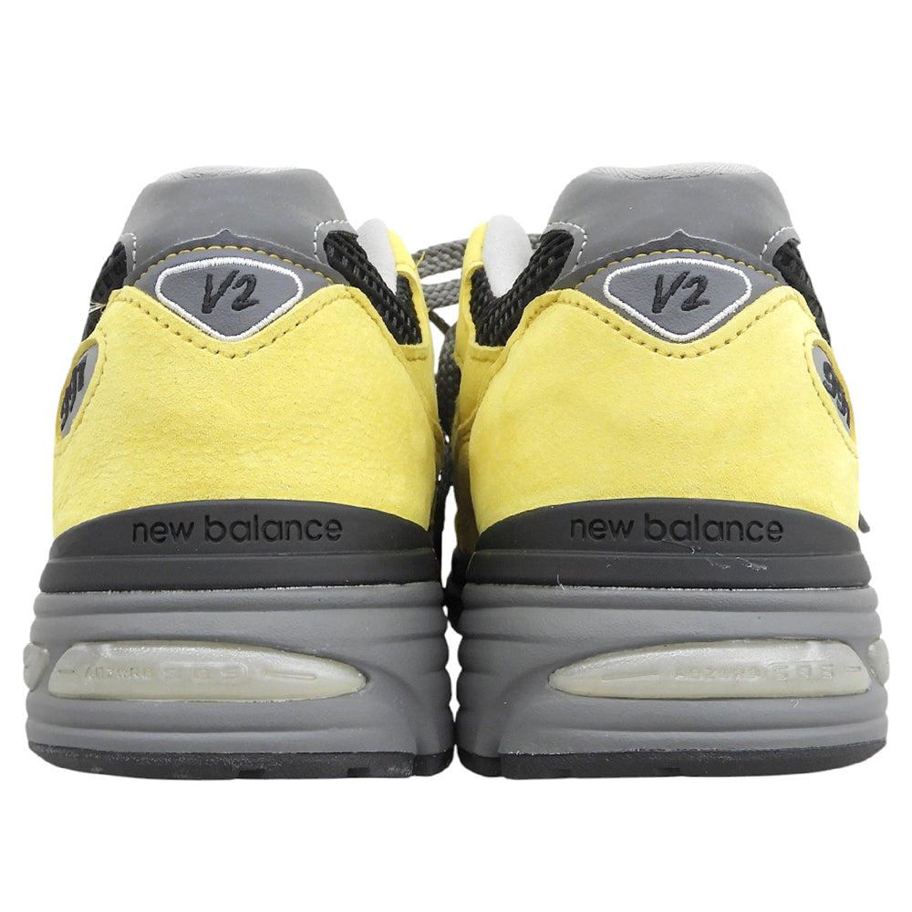 NEW BALANCE ニューバランス 新品同様 New Balance 991v2 スニーカー シューズ メンズ イエロー×ブラック 9 U991YK2 シューズ