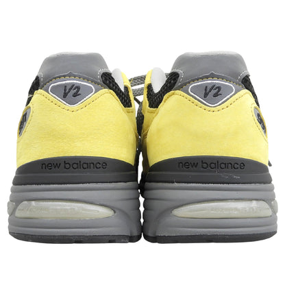NEW BALANCE ニューバランス 新品同様 New Balance 991v2 スニーカー シューズ メンズ イエロー×ブラック 9 U991YK2 シューズ