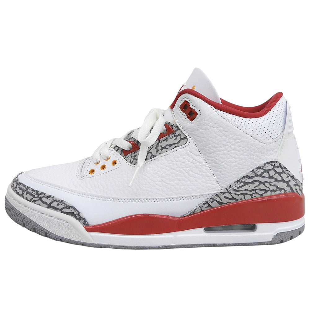 NIKE ナイキ 美品 AIR JORDAN 3 RETRO Cardinal Red ハイカット スニーカー シューズ メンズ レッド×ホワイト 27cm CT8532-126 シューズ