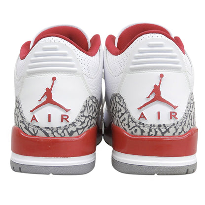 NIKE ナイキ 美品 AIR JORDAN 3 RETRO Cardinal Red ハイカット スニーカー シューズ メンズ レッド×ホワイト 27cm CT8532-126 シューズ