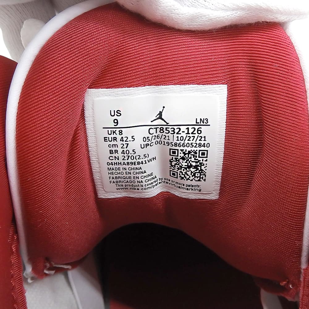 NIKE ナイキ 美品 AIR JORDAN 3 RETRO Cardinal Red ハイカット スニーカー シューズ メンズ レッド×ホワイト 27cm CT8532-126 シューズ