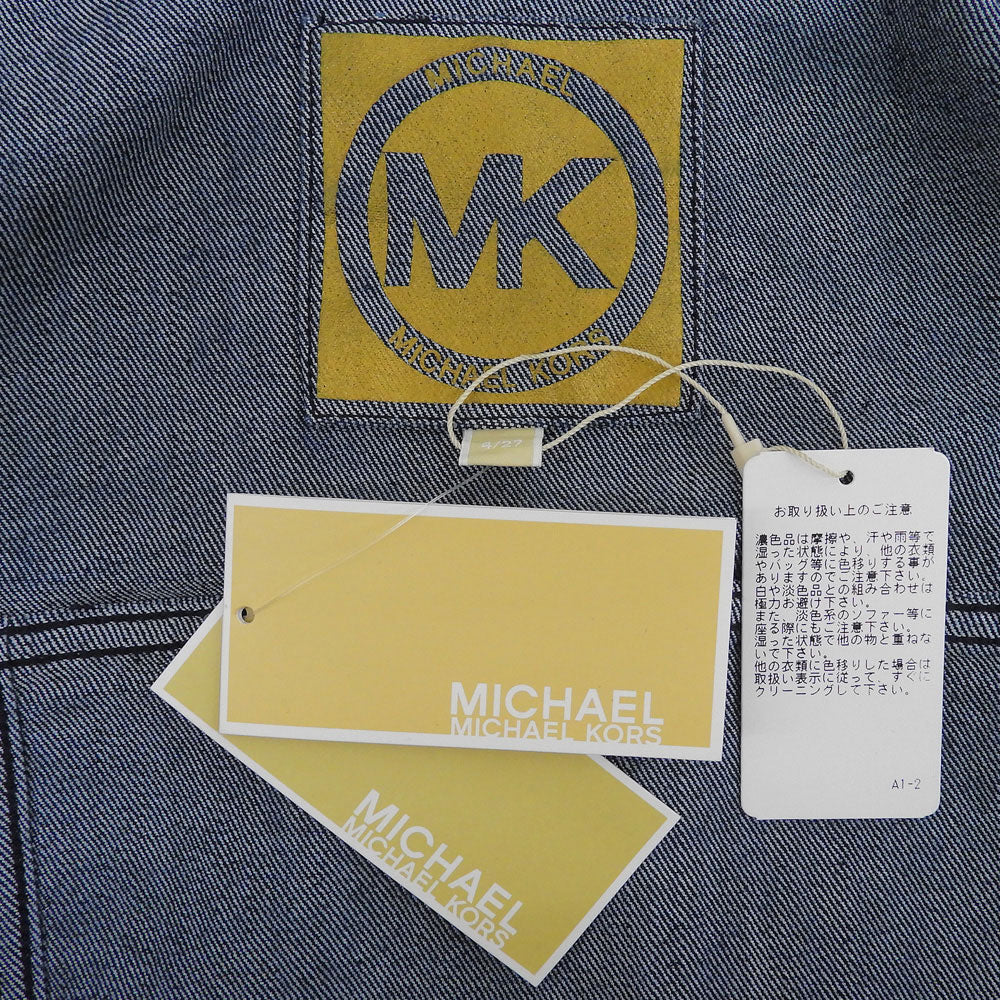 MICHAEL KORS マイケルコース 未使用 デニム ノースリーブ ワンピース ベルト付 レディース インディゴ 4/27 JS381SPM24 ワンピース