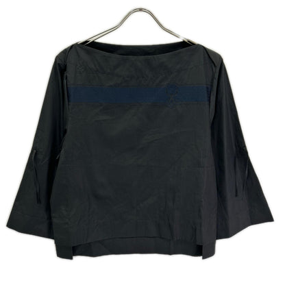 HERMES エルメス 2E3600D2 ブラック ロゴ刺繍 七分袖カットソー トップス