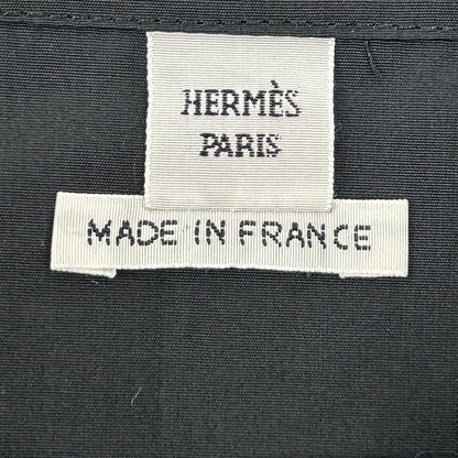 HERMES エルメス 2E3600D2 ブラック ロゴ刺繍 七分袖カットソー トップス
