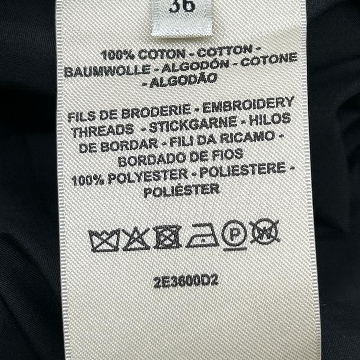 HERMES エルメス 2E3600D2 ブラック ロゴ刺繍 七分袖カットソー トップス