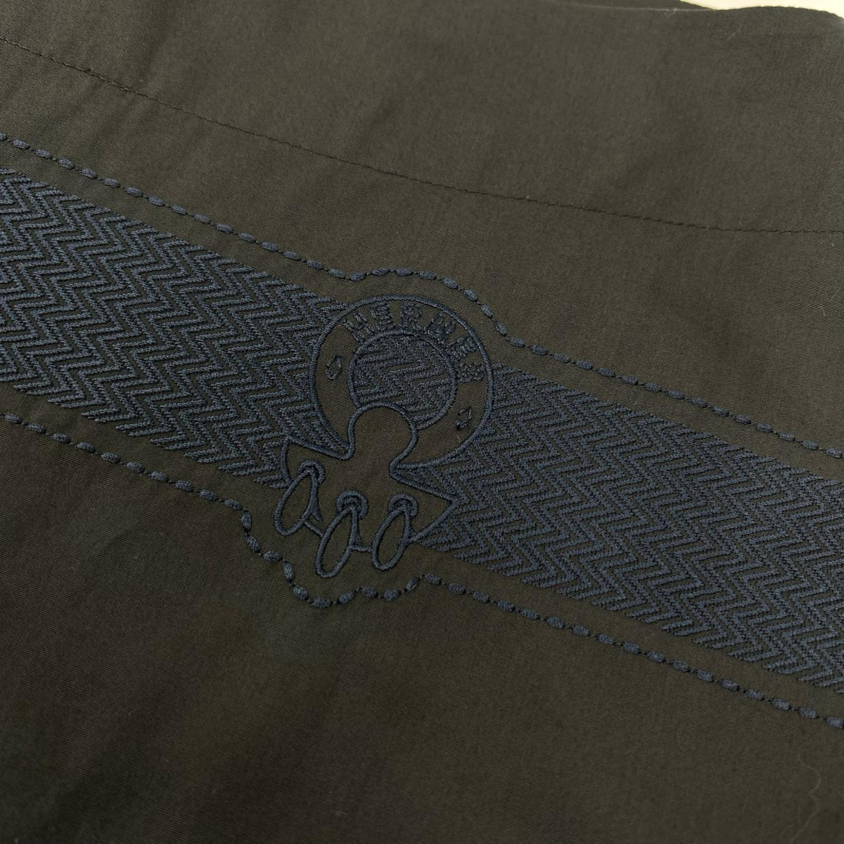 HERMES エルメス 2E3600D2 ブラック ロゴ刺繍 七分袖カットソー トップス