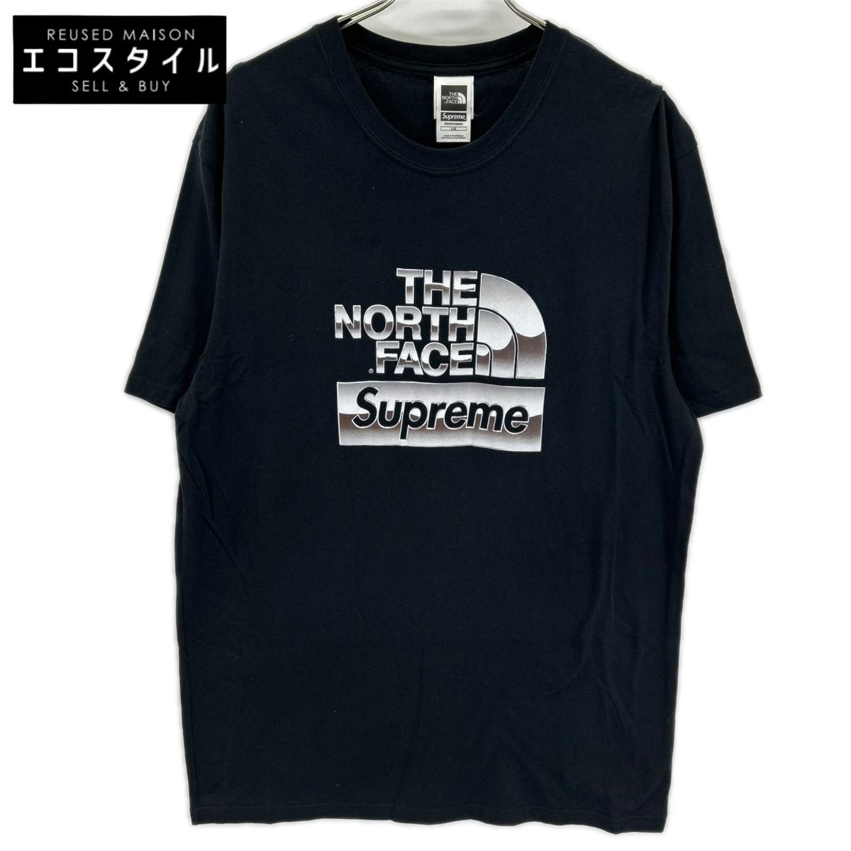 THE NORTH FACE ノースフェイス 【×Supreme】18SS NT31808I ブラック Metallic Logo Tee トップス