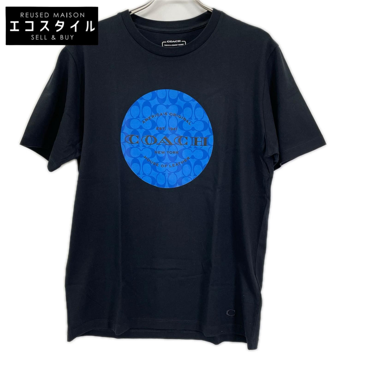COACH コーチ C9140 ブラック シグネチャーロゴプリントTシャツ トップス
