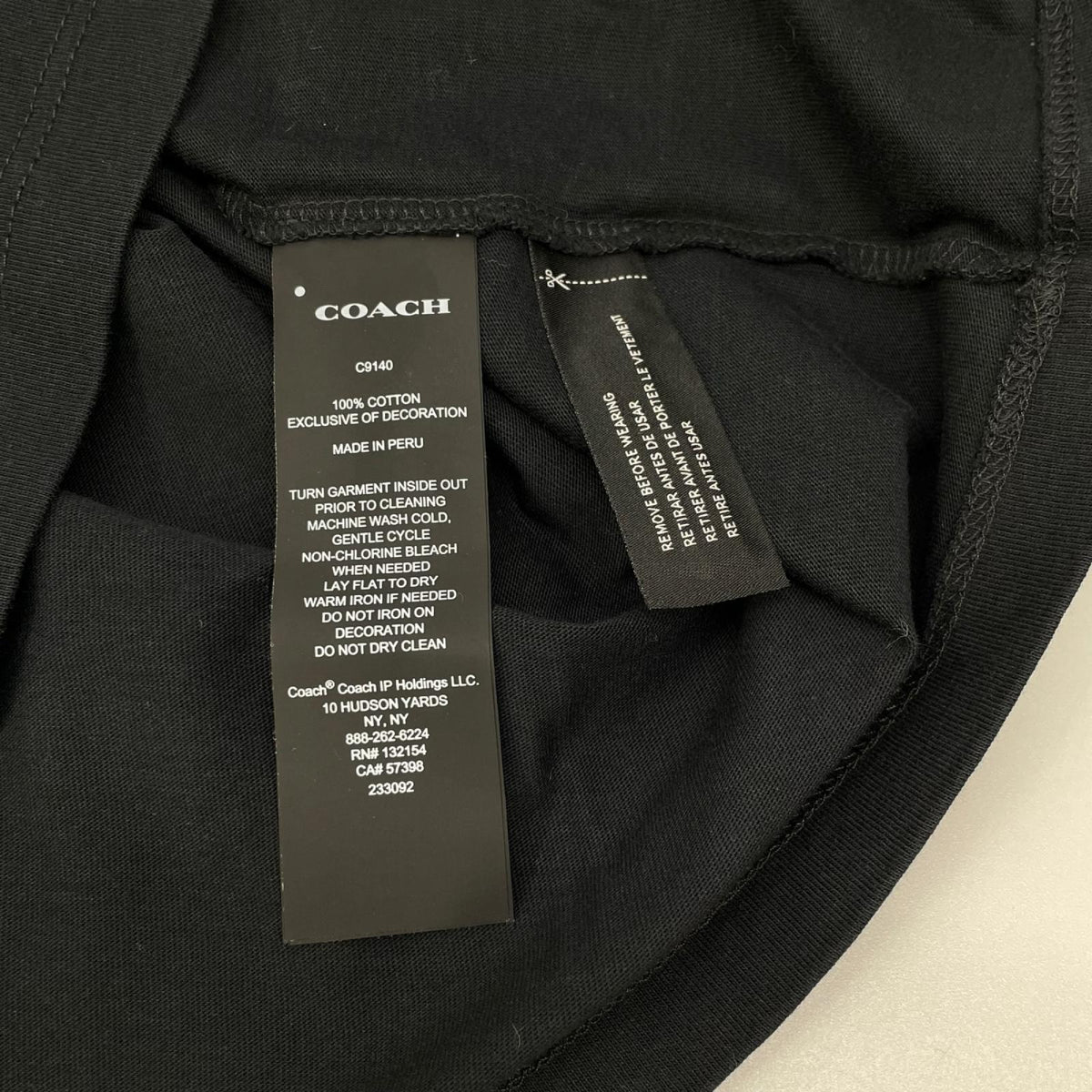 COACH コーチ C9140 ブラック シグネチャーロゴプリントTシャツ トップス