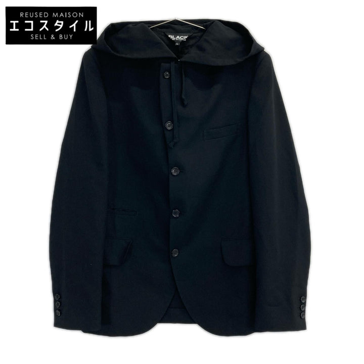 BLACKCOMMEdesGARCONS ブラックコムデギャルソン 1P-J007 ブラック ウールギャバジン フード付き ジャケット ジャケット