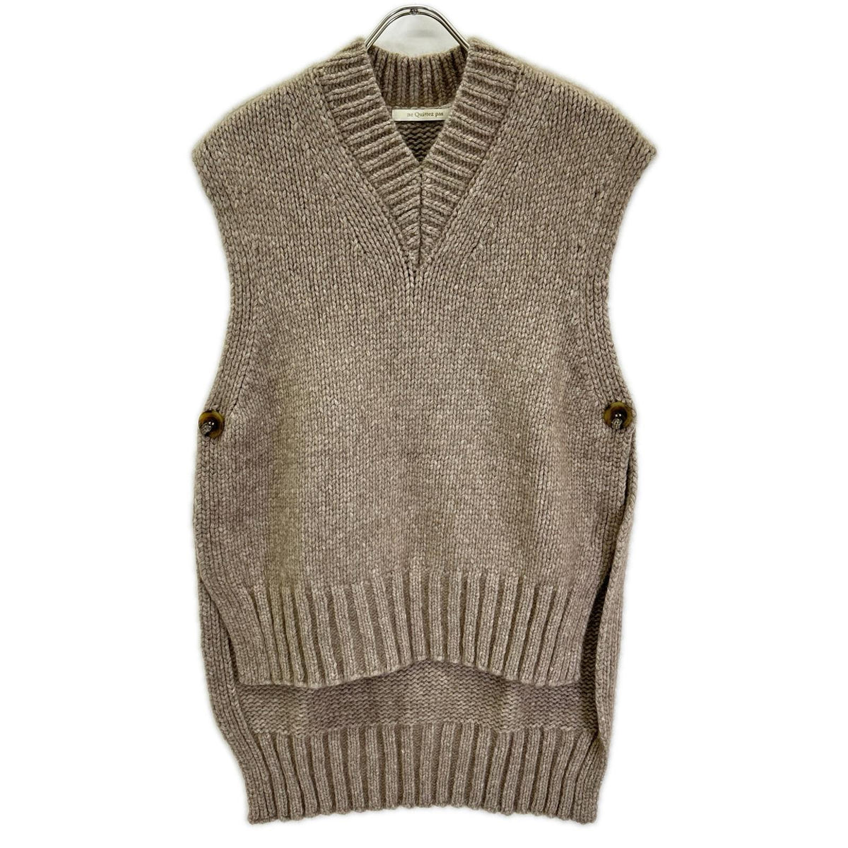 ne quittez pas ヌキテパ ベージュ フェルト×ウール Rough Light Lily Vest ベスト