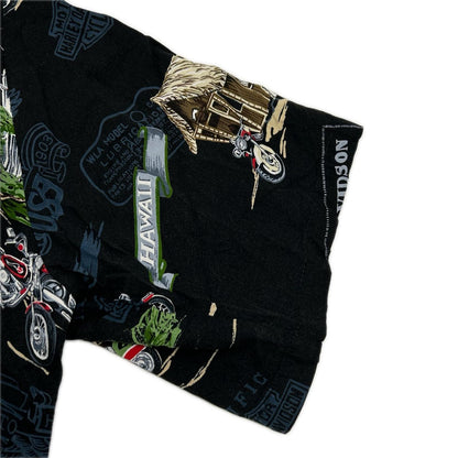 HARLEY DAVIDSON ハーレーダビッドソン ブラック USA製 バイク アロハシャツ トップス