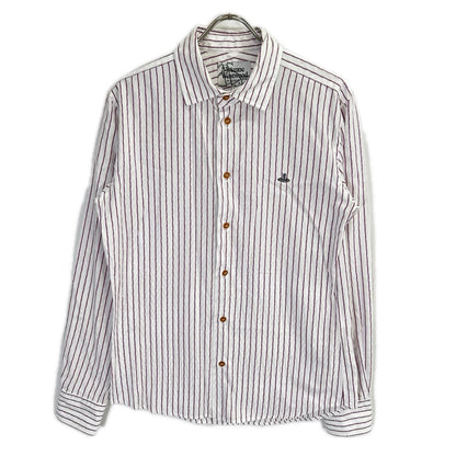 Vivienne Westwood MAN ヴィヴィアンウエストウッドマン VW-WR-77015 パープル ストライプ 長袖シャツ トップス