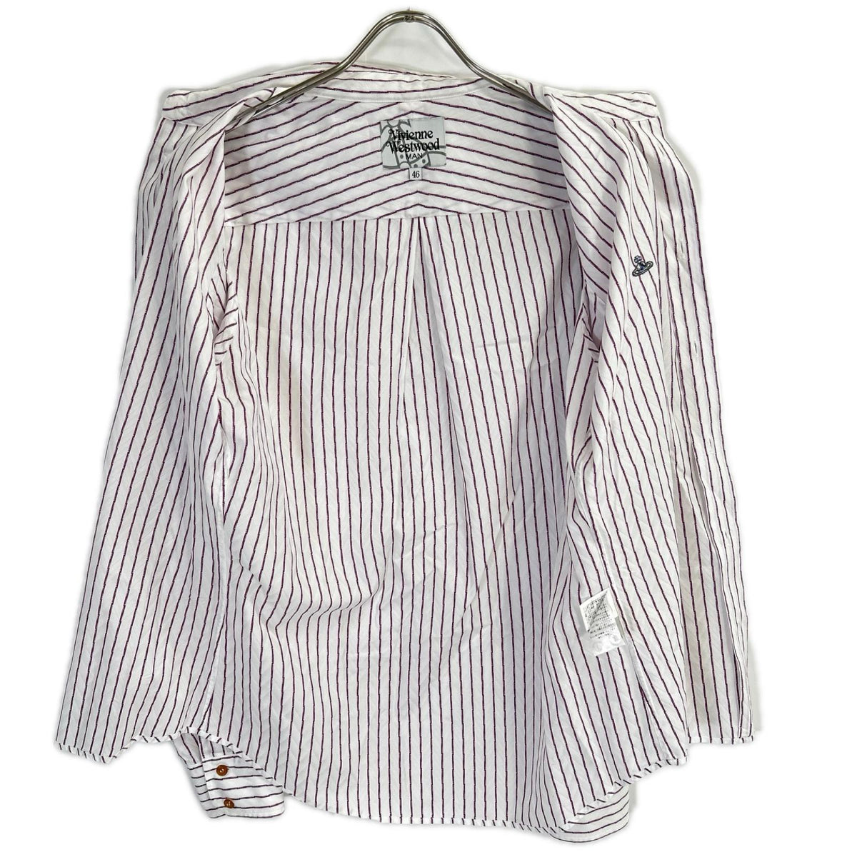 Vivienne Westwood MAN ヴィヴィアンウエストウッドマン VW-WR-77015 パープル ストライプ 長袖シャツ トップス