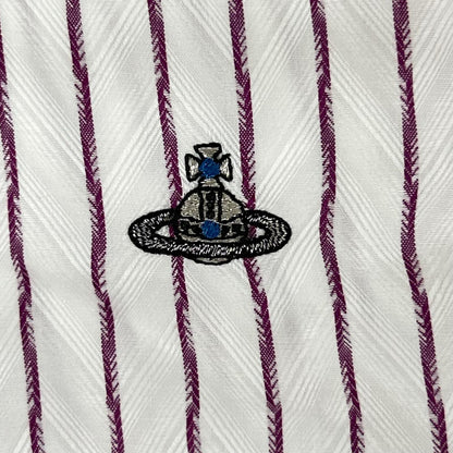 Vivienne Westwood MAN ヴィヴィアンウエストウッドマン VW-WR-77015 パープル ストライプ 長袖シャツ トップス