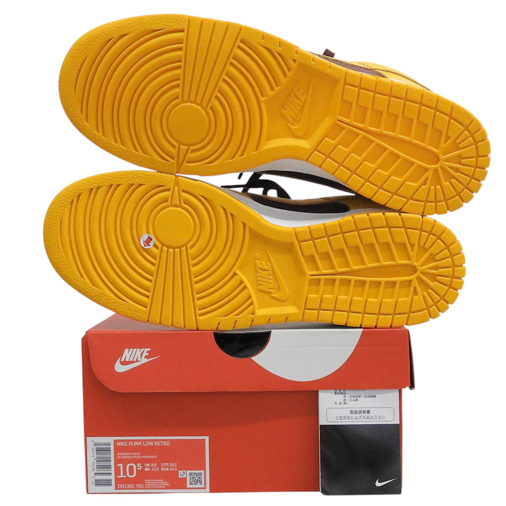 NIKE ナイキ 未使用 ダンク ロー レトロ シューズ メンズ イエロー×バーガンディ 28.5cm DD1391-702 シューズ