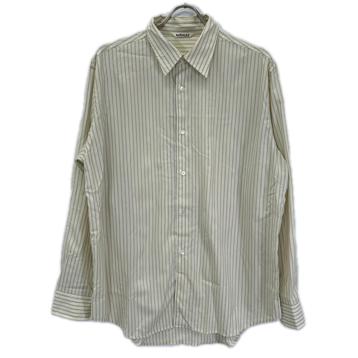 AURALEE オーラリー A26SS01WW ホワイト SUPER FINE WOOL STRIPE SHIRT トップス