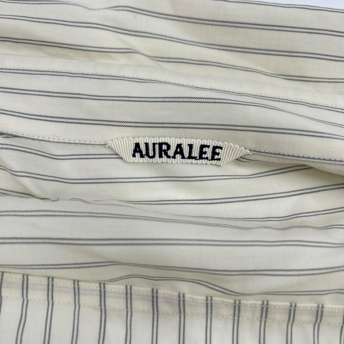 AURALEE オーラリー A26SS01WW ホワイト SUPER FINE WOOL STRIPE SHIRT トップス