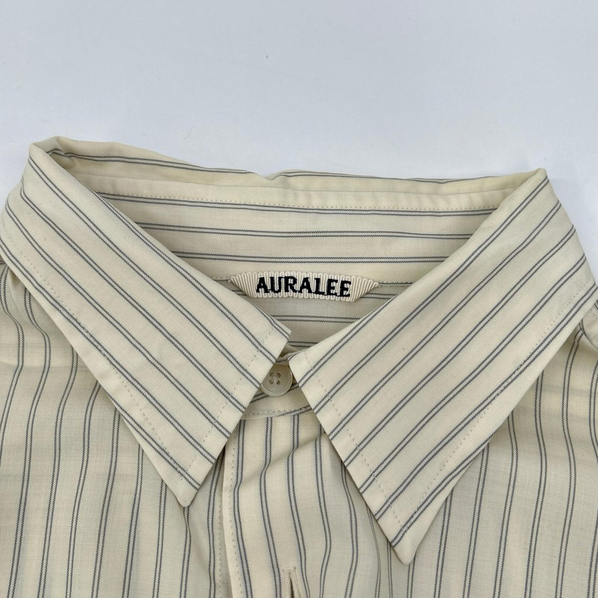 AURALEE オーラリー A26SS01WW ホワイト SUPER FINE WOOL STRIPE SHIRT トップス