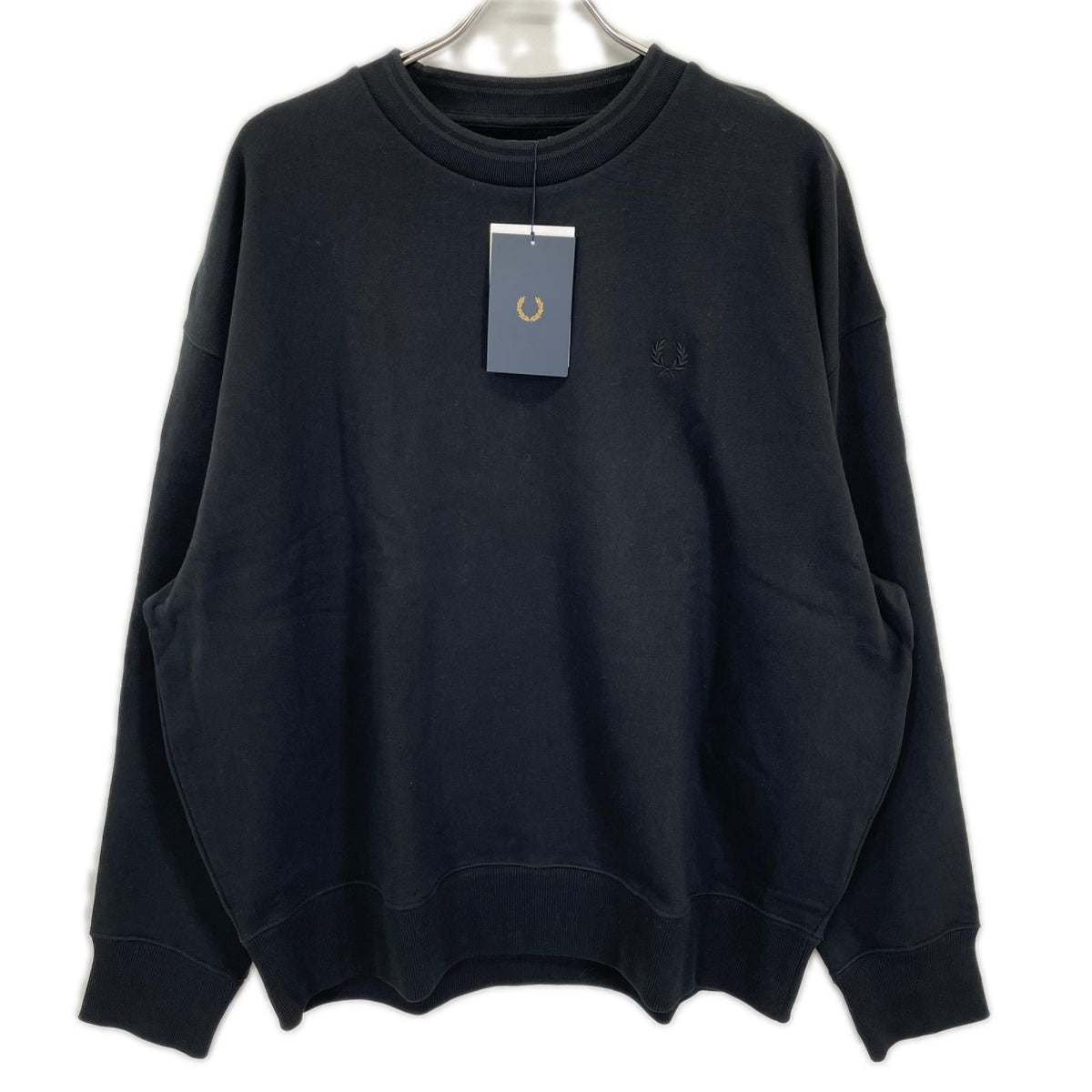 FRED PERRY フレッドペリー M3497 ブラック Oversized Tipped Sweatshirt トップス