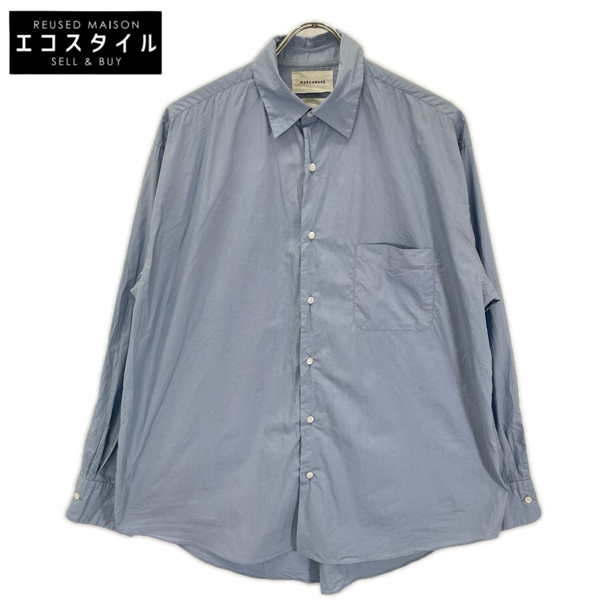 MARKAWARE マーカウエア A23A-11SH02C ブルー 長袖 シャツ トップス