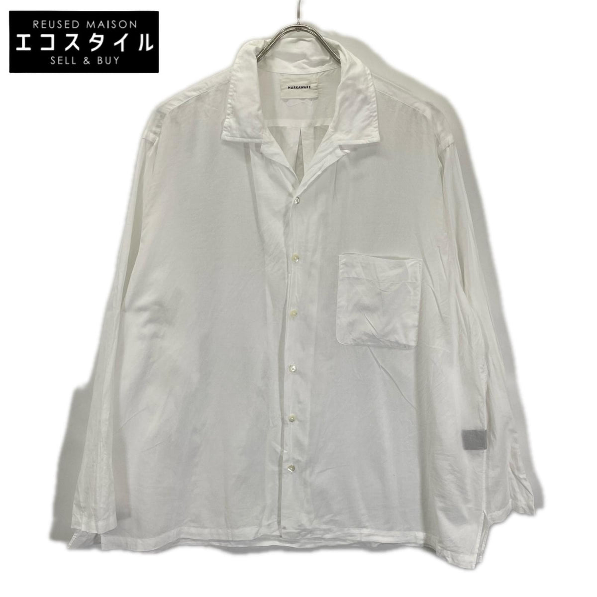 MARKAWARE マーカウエア A24A-18SH03C ホワイト オーガニックコットン テントロングシャツ トップス