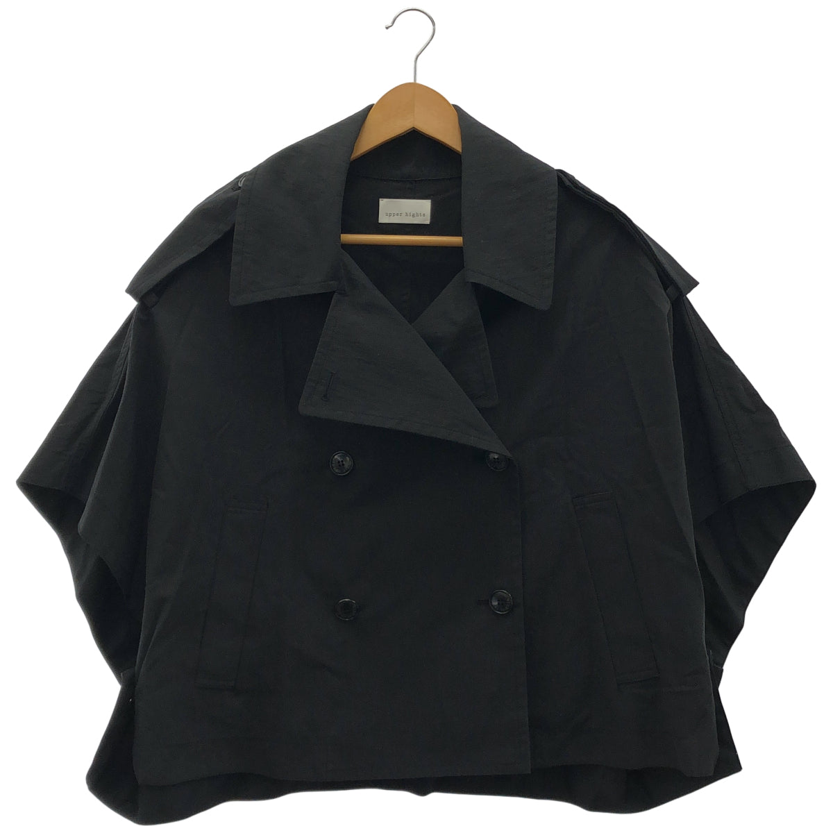 upper hights アッパーハイツ ブラック 半袖 ショートトレンチジャケット トップス