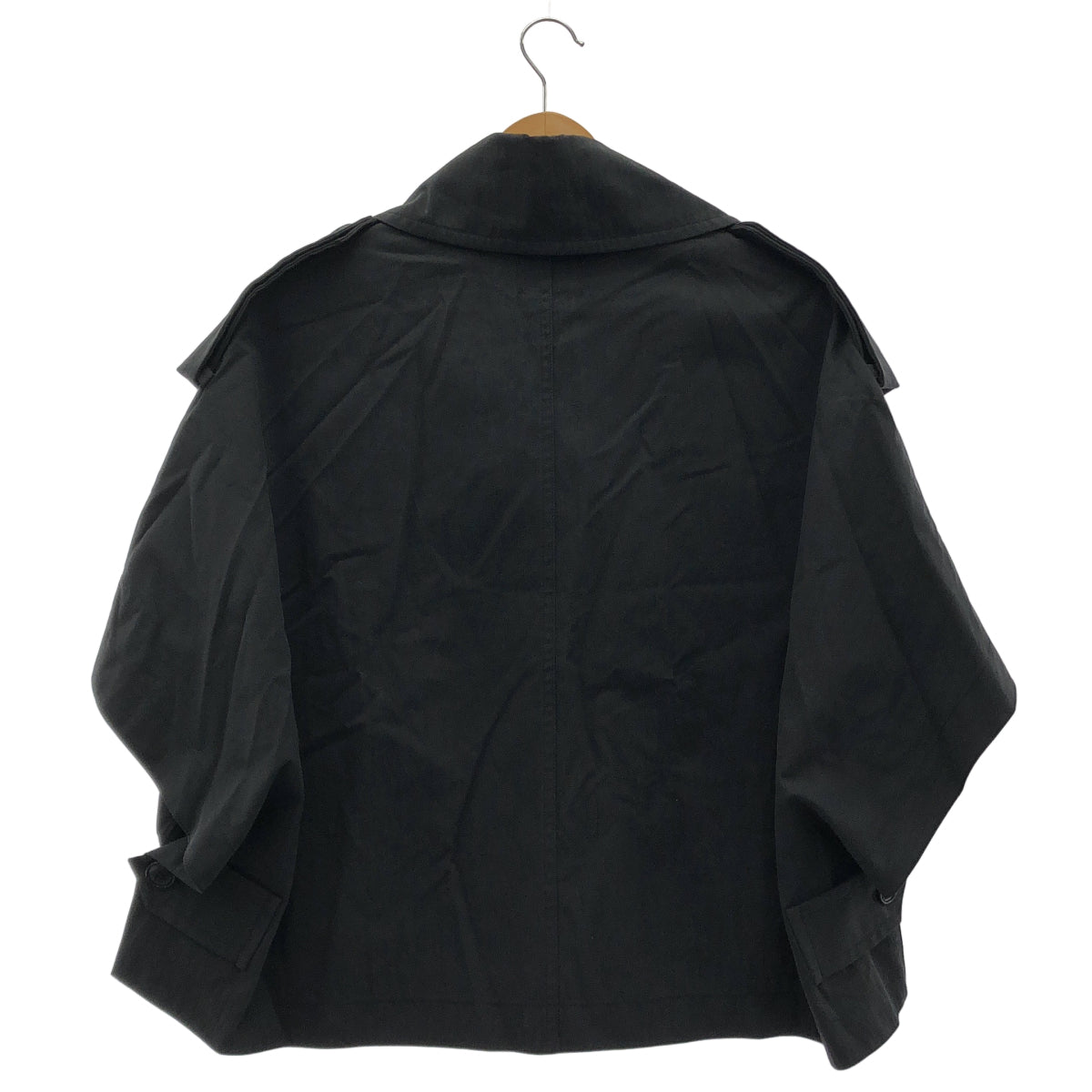 upper hights アッパーハイツ ブラック 半袖 ショートトレンチジャケット トップス