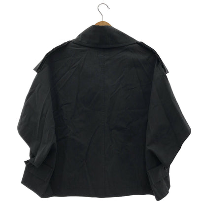 upper hights アッパーハイツ ブラック 半袖 ショートトレンチジャケット トップス