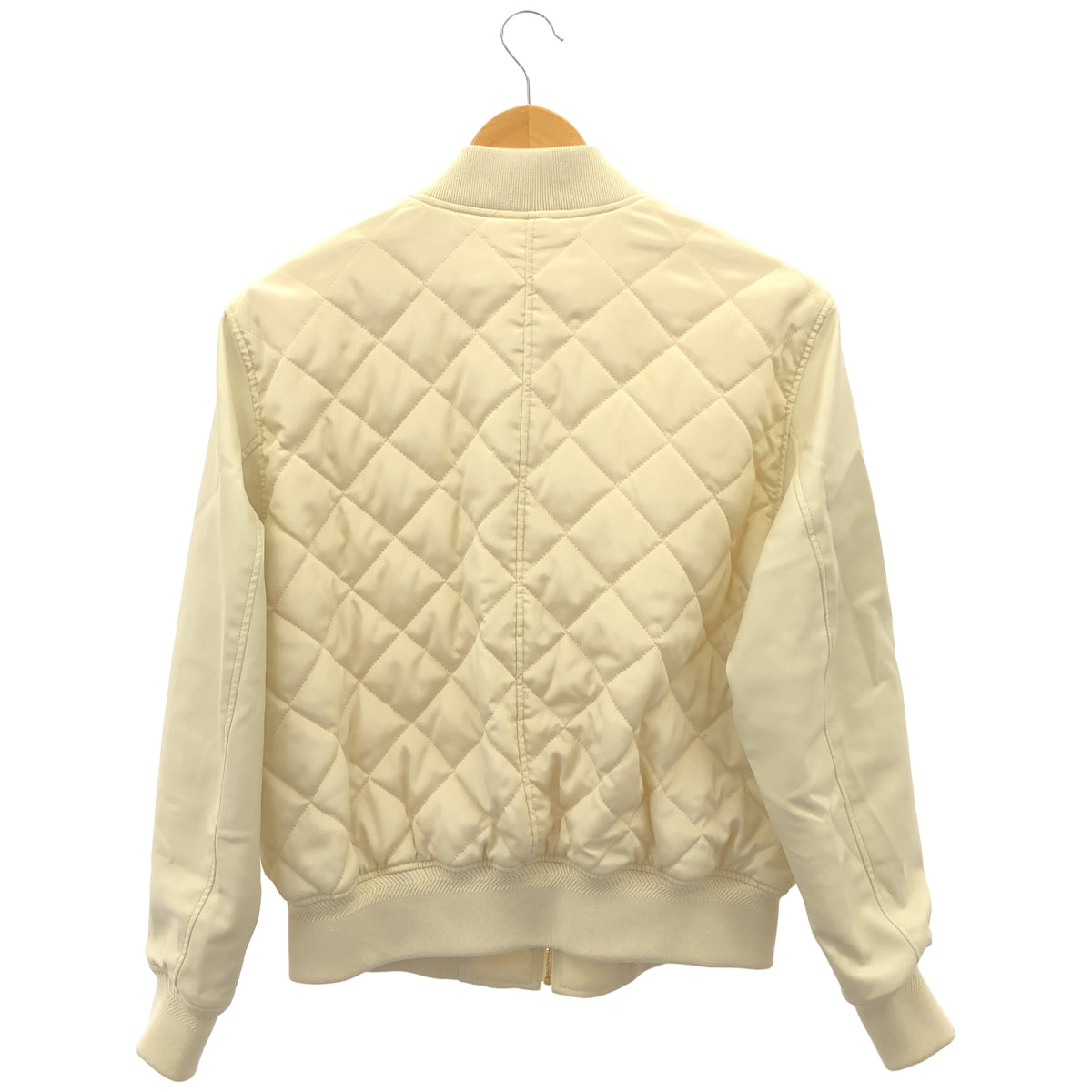 BEIGE ベイジ ホワイト キルティング×フェイクレザー 切替 ブルゾン トップス