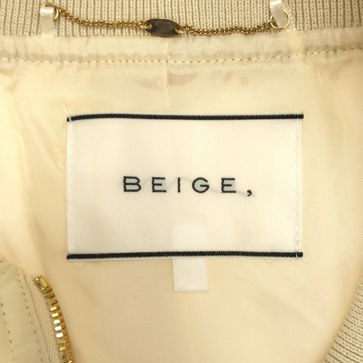 BEIGE ベイジ ホワイト キルティング×フェイクレザー 切替 ブルゾン トップス